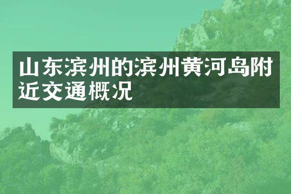 山东滨州的滨州黄河岛附近交通概况