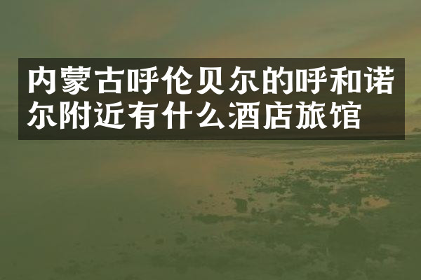 内蒙古呼伦贝尔的呼和诺尔附近有什么酒店旅馆吗