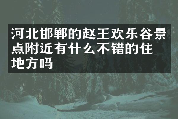 河北邯郸的赵王欢乐谷景点附近有什么不错的住的地方吗