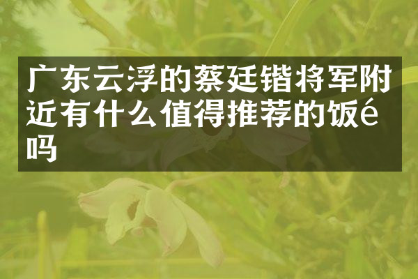 广东云浮的蔡廷锴将军附近有什么值得推荐的饭馆吗