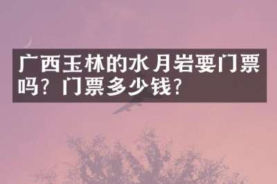 广西玉林的水月岩要门票吗？门票多少钱？