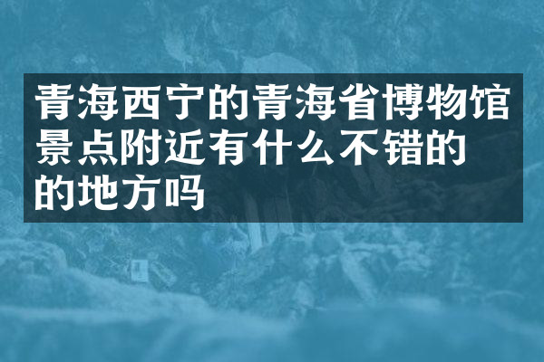 青海西宁的青海省博物馆景点附近有什么不错的住的地方吗