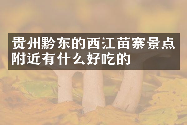 贵州黔东的西江苗寨景点附近有什么好吃的
