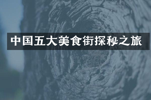 中国五大美食街探秘之旅