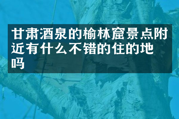 甘肃酒泉的榆林窟景点附近有什么不错的住的地方吗