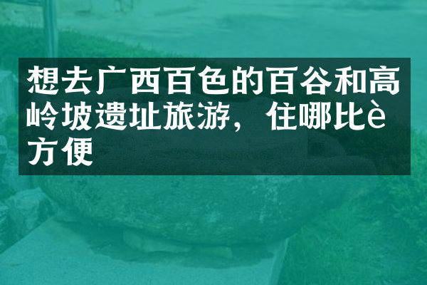 想去广西百色的百谷和高岭坡遗址旅游，住哪比较方便