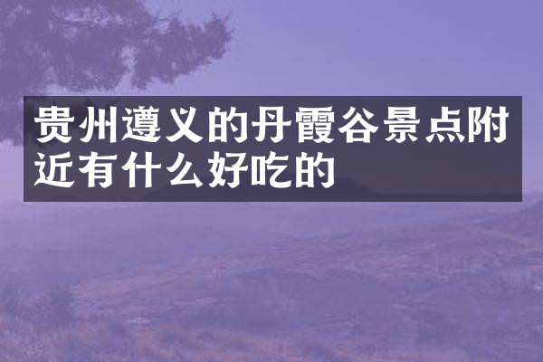 贵州遵义的丹霞谷景点附近有什么好吃的