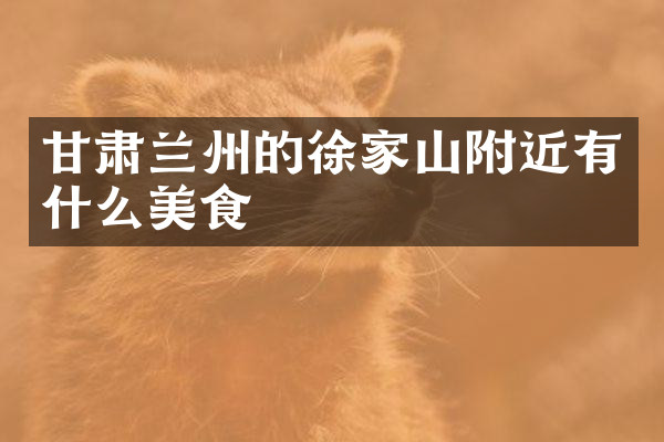甘肃兰州的徐家山附近有什么美食