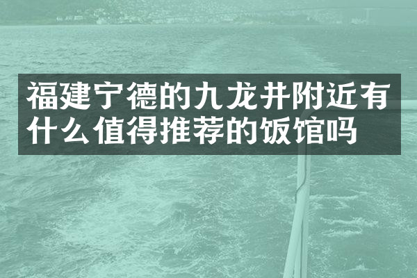 福建宁德的九龙井附近有什么值得推荐的饭馆吗