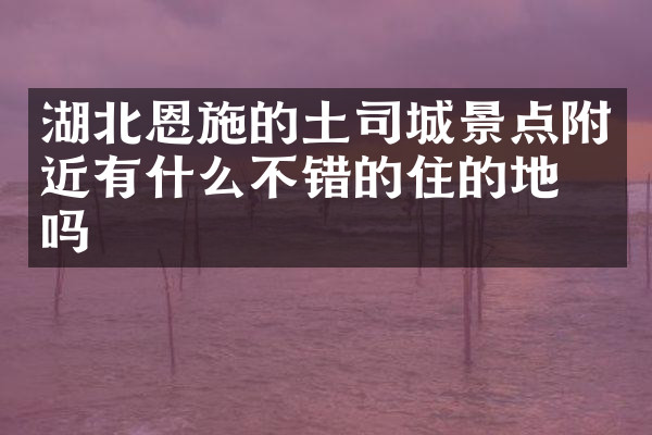 湖北恩施的土司城景点附近有什么不错的住的地方吗