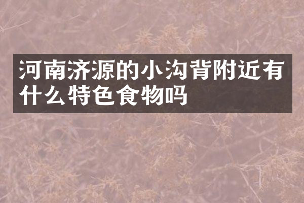 河南济源的小沟背附近有什么特色食物吗