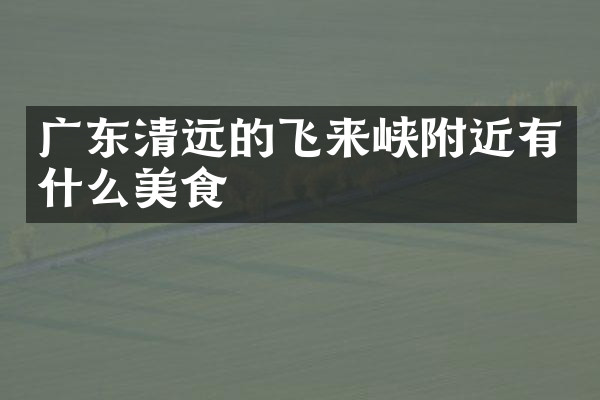 广东清远的飞来峡附近有什么美食