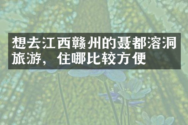 想去江西赣州的聂都溶洞旅游，住哪比较方便