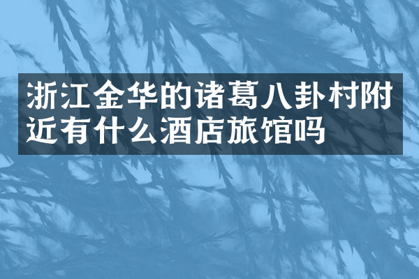 浙江金华的诸葛八卦村附近有什么酒店旅馆吗