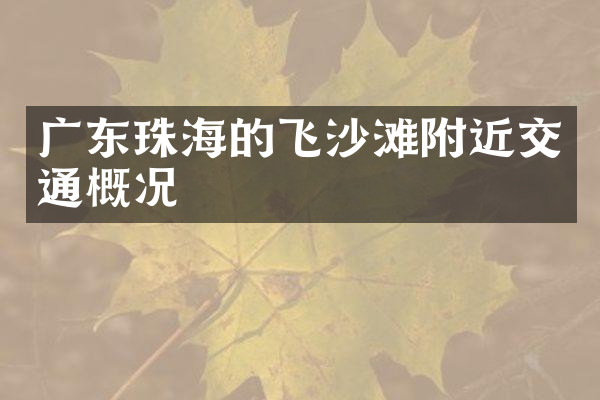 广东珠海的飞沙滩附近交通概况