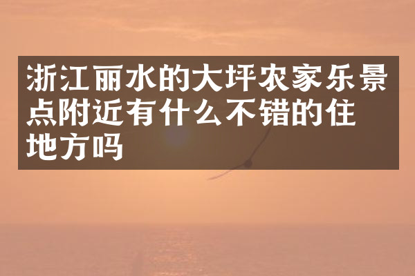 浙江丽水的大坪农家乐景点附近有什么不错的住的地方吗