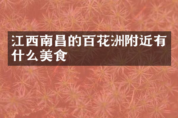 江西南昌的百花洲附近有什么美食