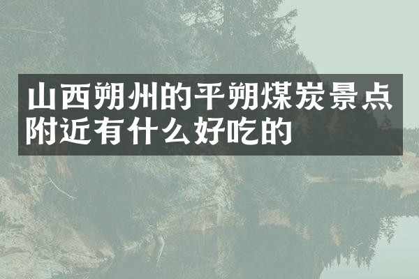 山西朔州的平朔煤炭景点附近有什么好吃的