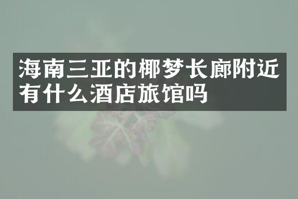 海南三亚的椰梦长廊附近有什么酒店旅馆吗