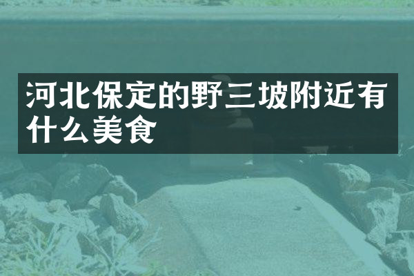 河北保定的野三坡附近有什么美食