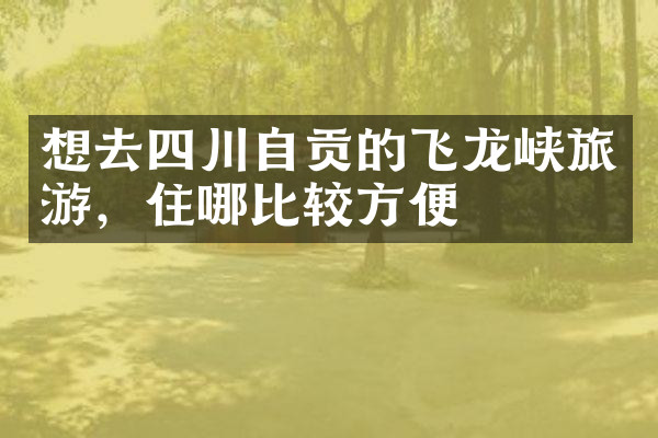 想去四川自贡的飞龙峡旅游，住哪比较方便