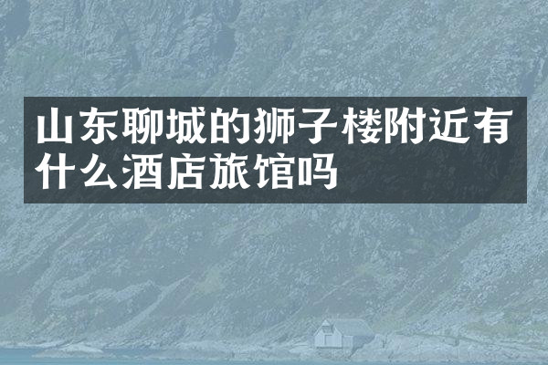 山东聊城的狮子楼附近有什么酒店旅馆吗