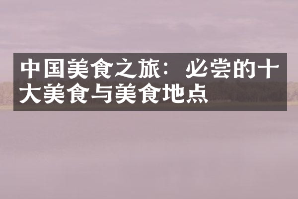 中国美食之旅：必尝的十大美食与美食地点