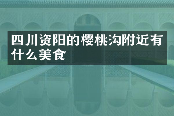 四川资阳的樱桃沟附近有什么美食