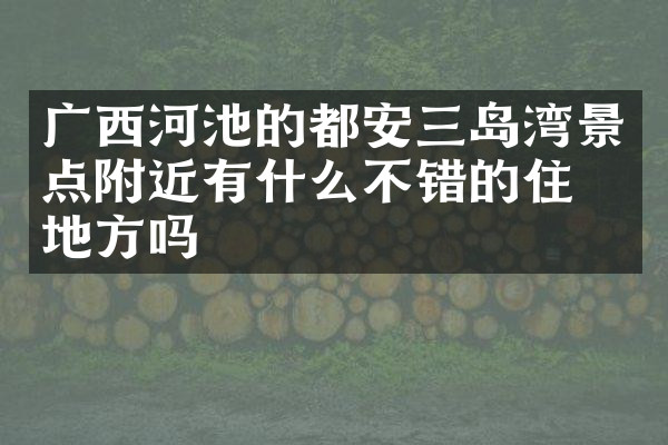 广西河池的都安三岛湾景点附近有什么不错的住的地方吗