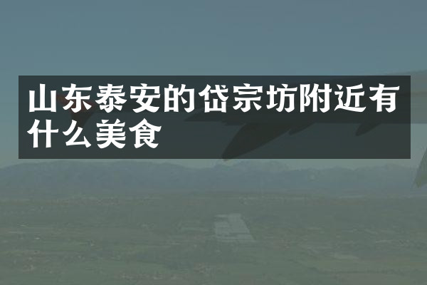 山东泰安的岱宗坊附近有什么美食