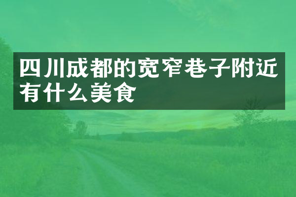 四川成都的宽窄巷子附近有什么美食