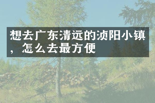 想去广东清远的浈阳小镇，怎么去最方便