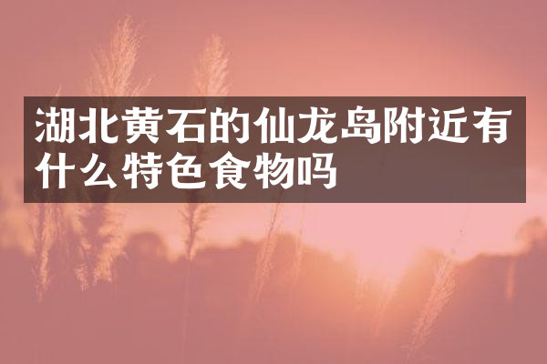 湖北黄石的仙龙岛附近有什么特色食物吗