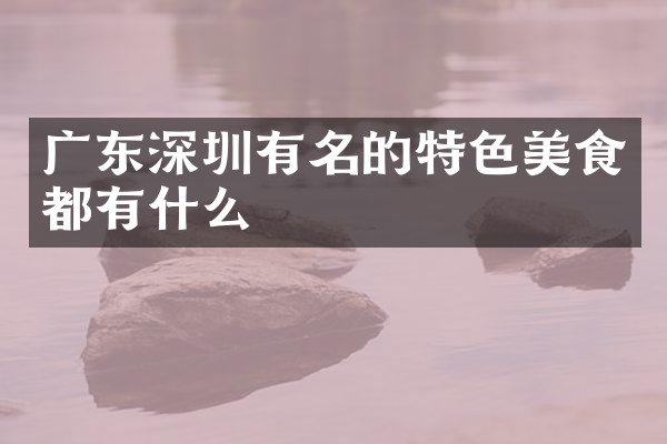 广东深圳有名的特色美食都有什么