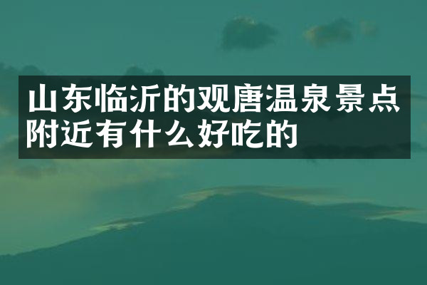 山东临沂的观唐温泉景点附近有什么好吃的