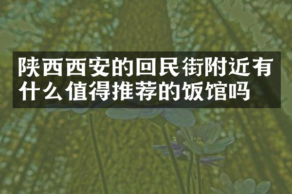 陕西西安的回民街附近有什么值得推荐的饭馆吗