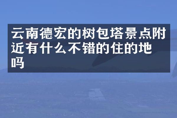 云南德宏的树包塔景点附近有什么不错的住的地方吗