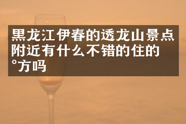 黑龙江伊春的透龙山景点附近有什么不错的住的地方吗