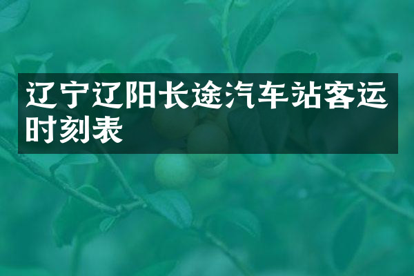 辽宁辽阳长途汽车站客运时刻表
