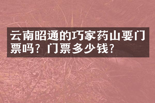 云南昭通的巧家药山要门票吗？门票多少钱？