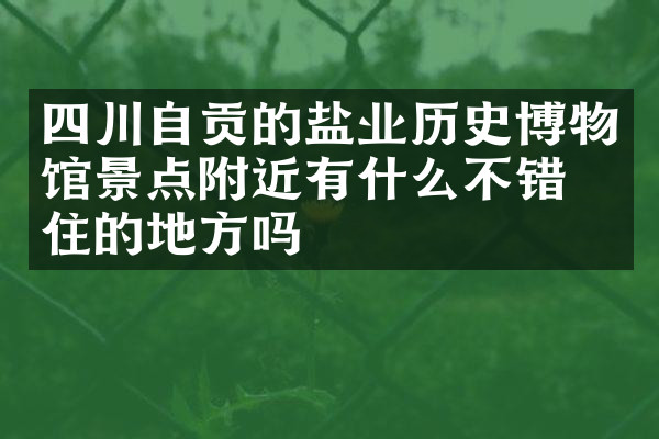 四川自贡的盐业历史博物馆景点附近有什么不错的住的地方吗