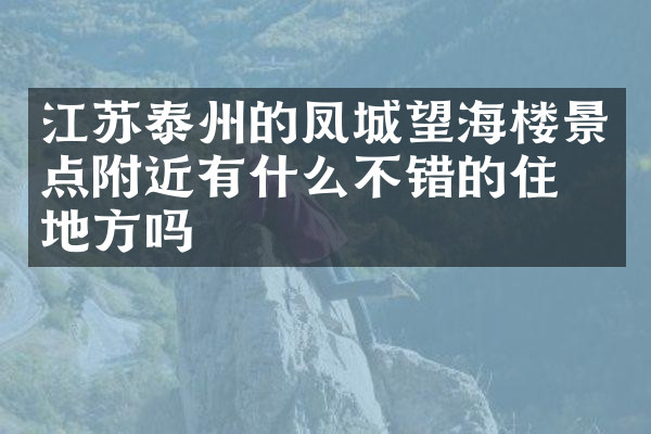 江苏泰州的凤城望海楼景点附近有什么不错的住的地方吗