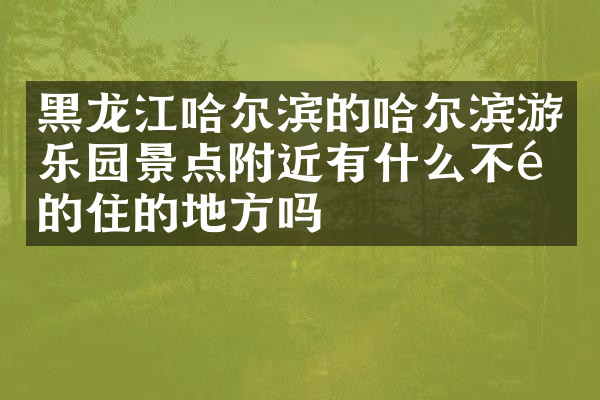 黑龙江哈尔滨的哈尔滨游乐园景点附近有什么不错的住的地方吗