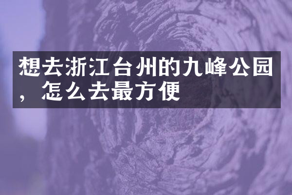 想去浙江台州的九峰公园，怎么去最方便