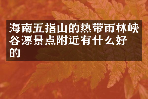 海南五指山的热带雨林峡谷漂景点附近有什么好吃的