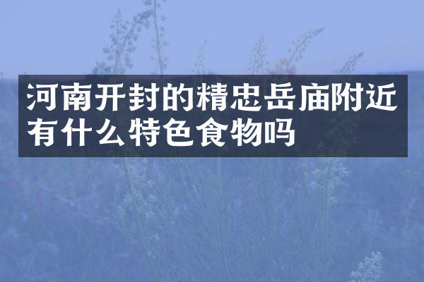 河南开封的精忠岳庙附近有什么特色食物吗