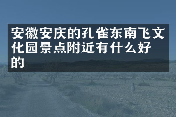 安徽安庆的孔雀东南飞文化园景点附近有什么好吃的