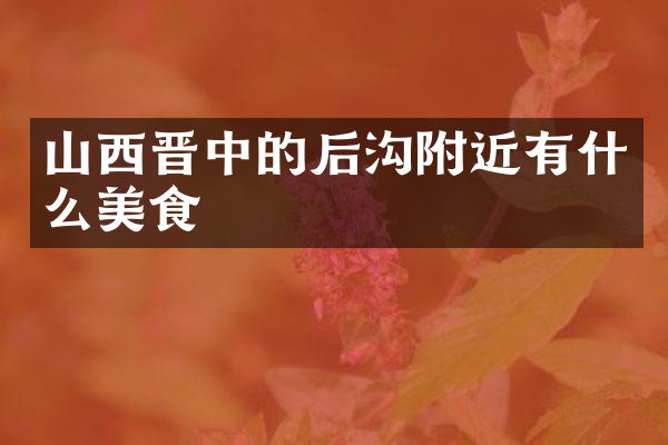 山西晋中的后沟附近有什么美食