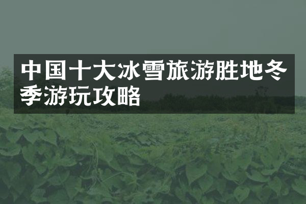 中国十大冰雪旅游胜地冬季游玩攻略