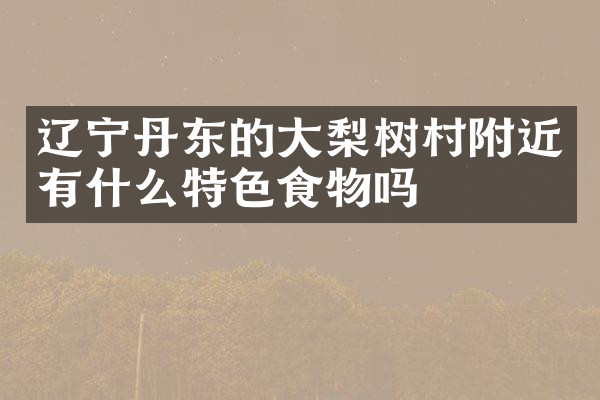 辽宁丹东的大梨树村附近有什么特色食物吗